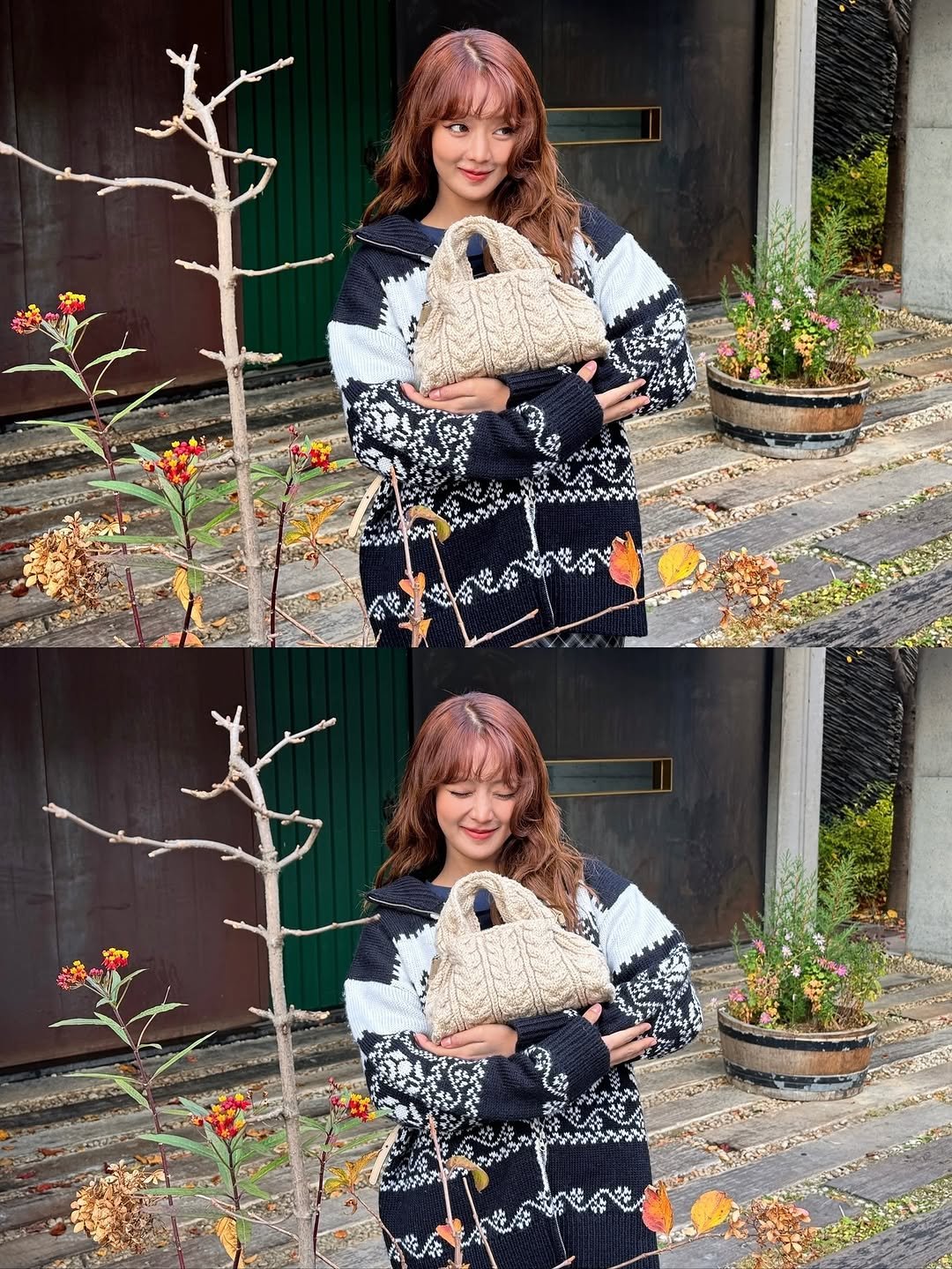 Photo shared by MINNIE on November 26, 2025 tagging @polene_paris. May be an image of duffle coat, parka, sweater, ivy, devilwood and text.