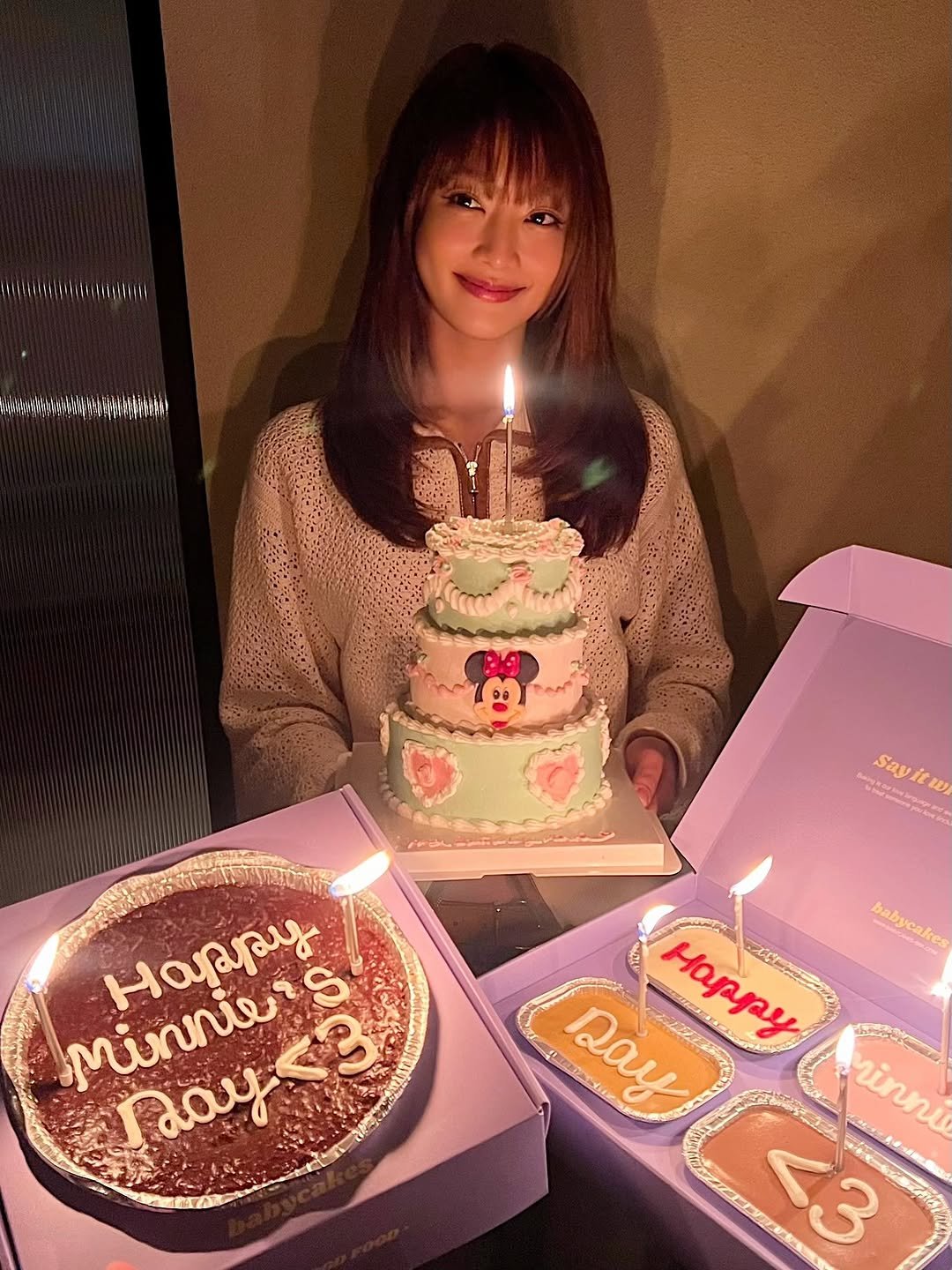 Photo by MINNIE on November 02, 2025. May be an image of candle, chocolate cake and text.