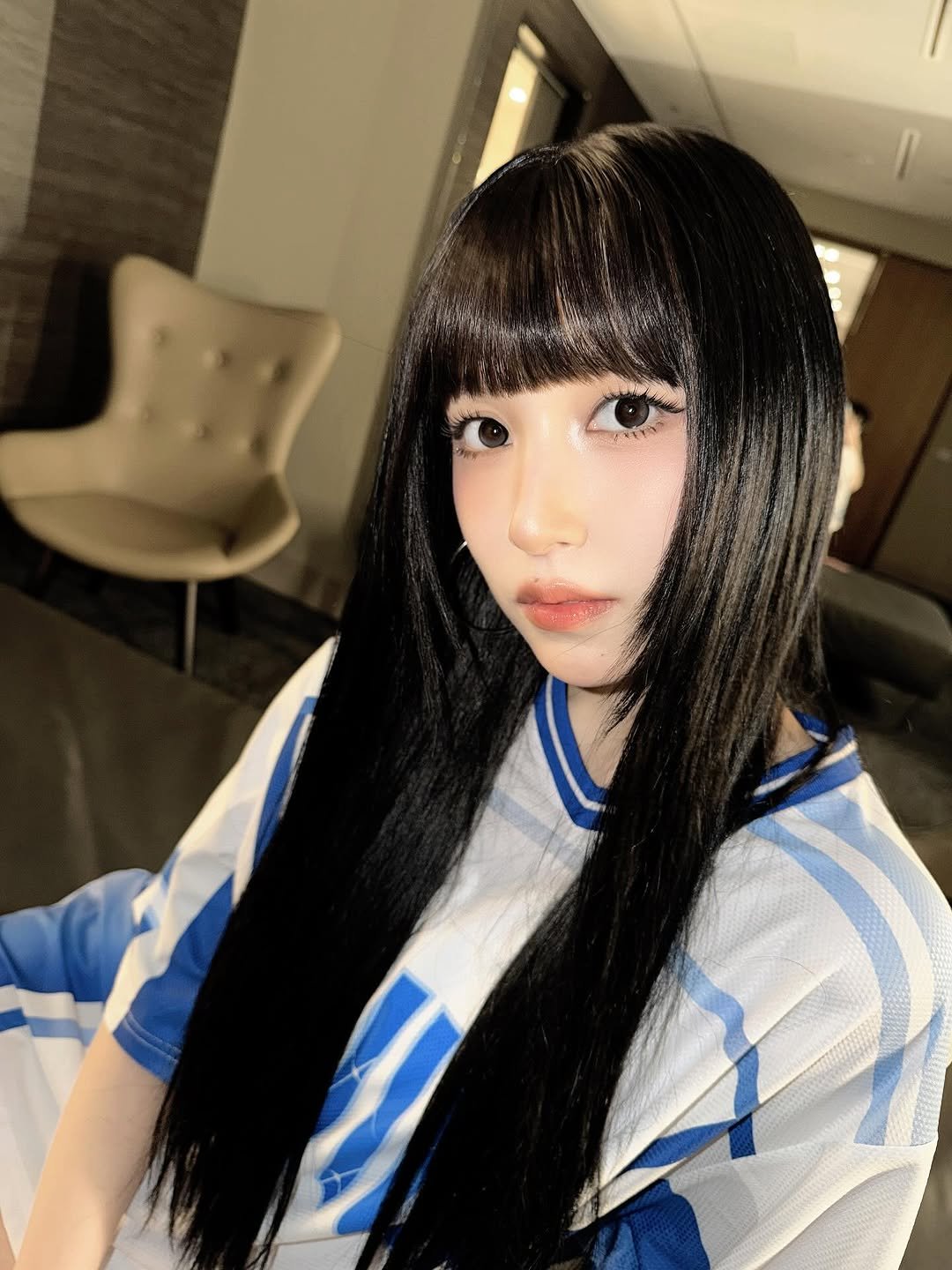 Photo by 미나 (MINA) on November 16, 2025. May be an image of one or more people, bangs, braids, costume, top and text.