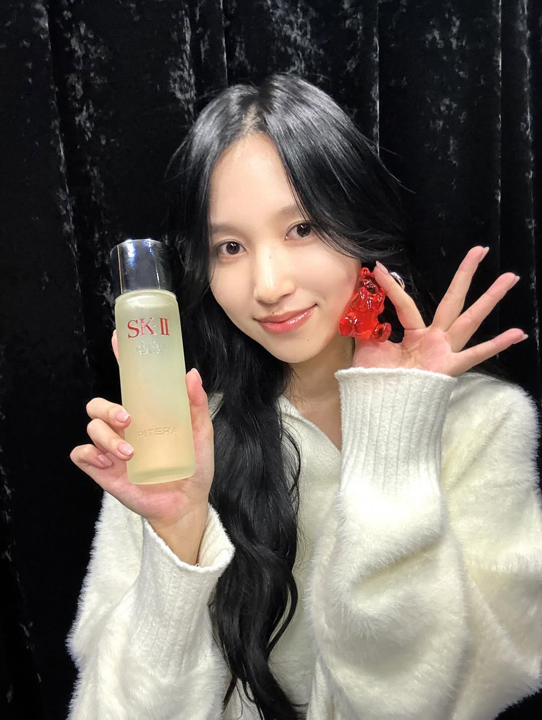 Photo shared by SK-II Japan on November 12, 2025 tagging @skii, and @mina_sr_my. May be an image of one or more people, hair, hair product, lotion and text that says 'SKII SITERA'.