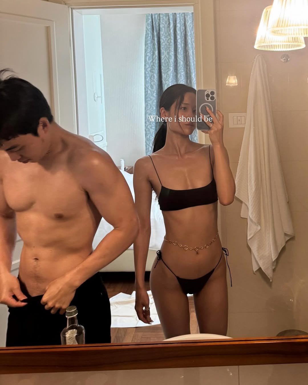 Photo by Mina 미나 on February 03, 2026. May be a selfie of underwear and text.