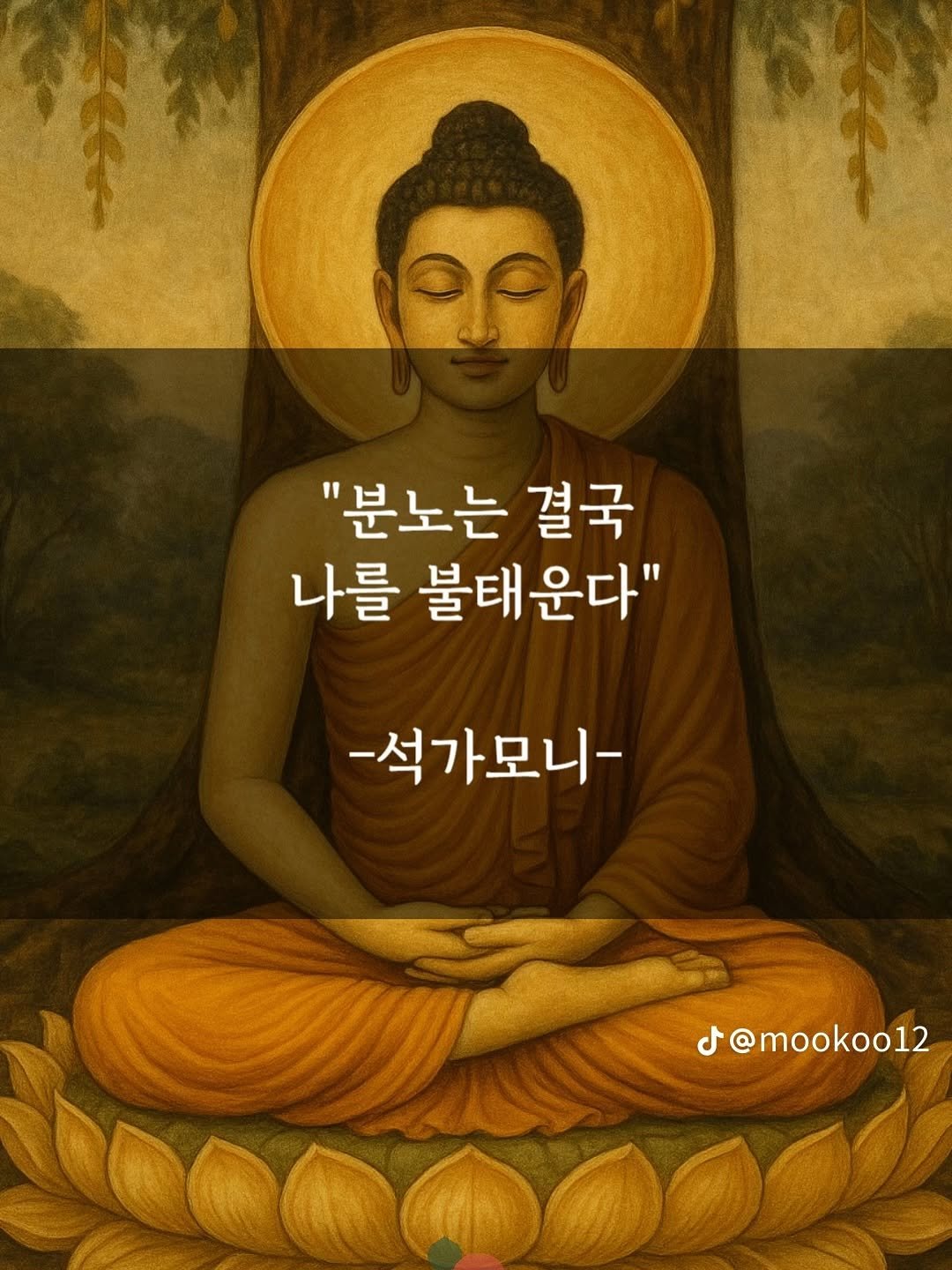 Photo by 마인드빌더🏡 성장하는 자기계발 동행자 on July 08, 2025. May be an image of ‎1 person, temple and ‎text that says '‎"분노는 결국 나를 불태운다" -석가모니 J@mookoo12 ل‎'‎‎.