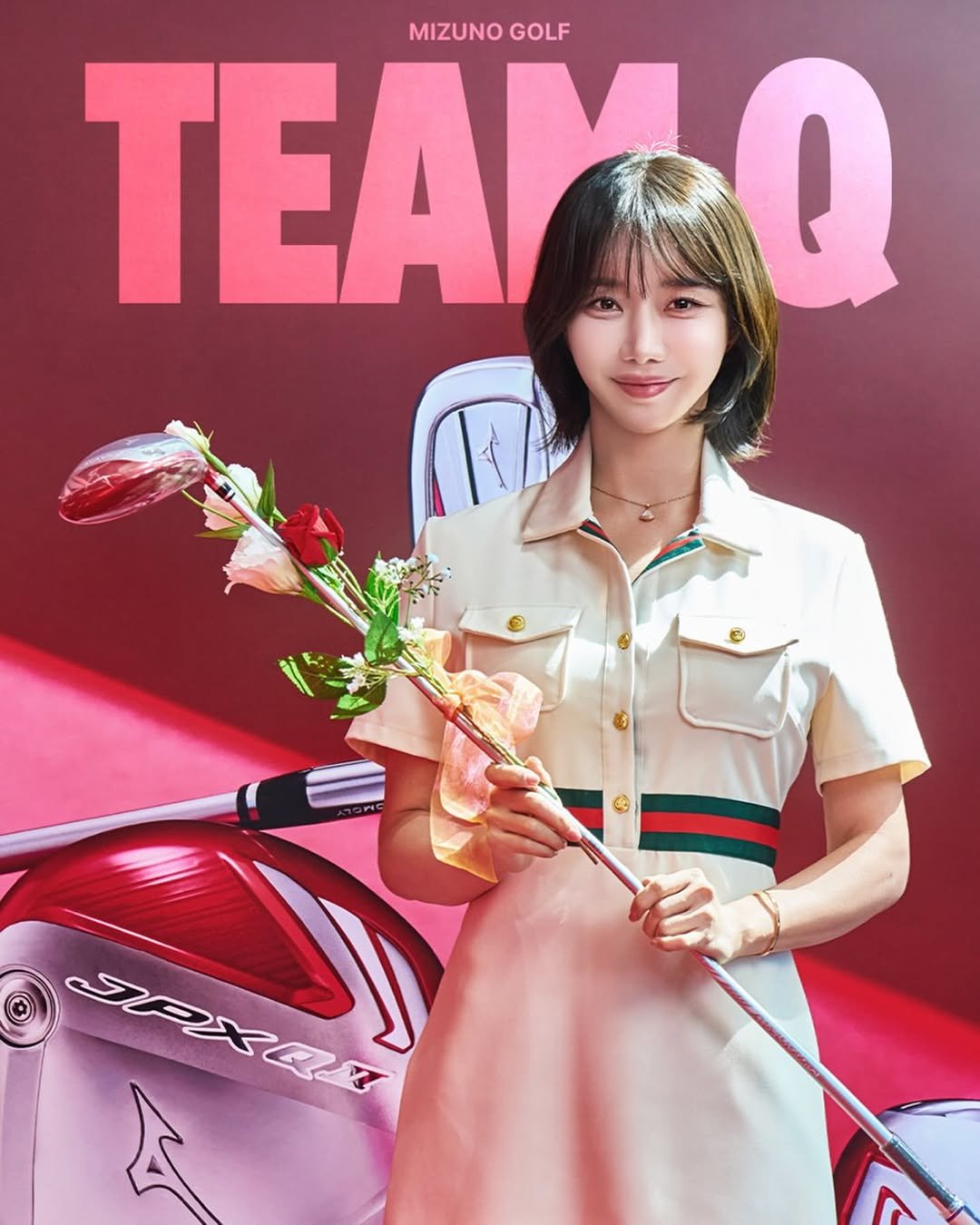 Photo shared by 민에나 on April 27, 2026 tagging @mizunokr, and @mizunogolf_kr. May be an image of golf, poster and text.