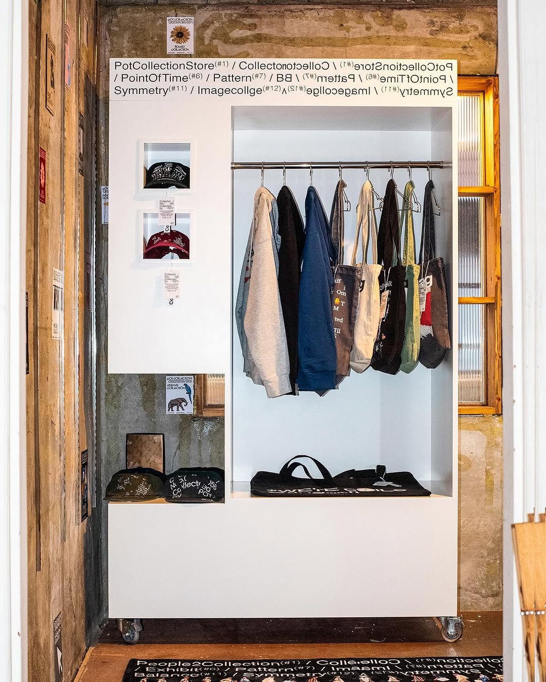 Photo shared by MINKYUMEN on October 03, 2025 tagging @heedongyhd, @muciandlife, @pesto_pesto_, @potcollectionstore, and @otsep_by_pestopesto. May be an image of display case, coat rack, armoire, rack, clothes hanger, indoors and text.