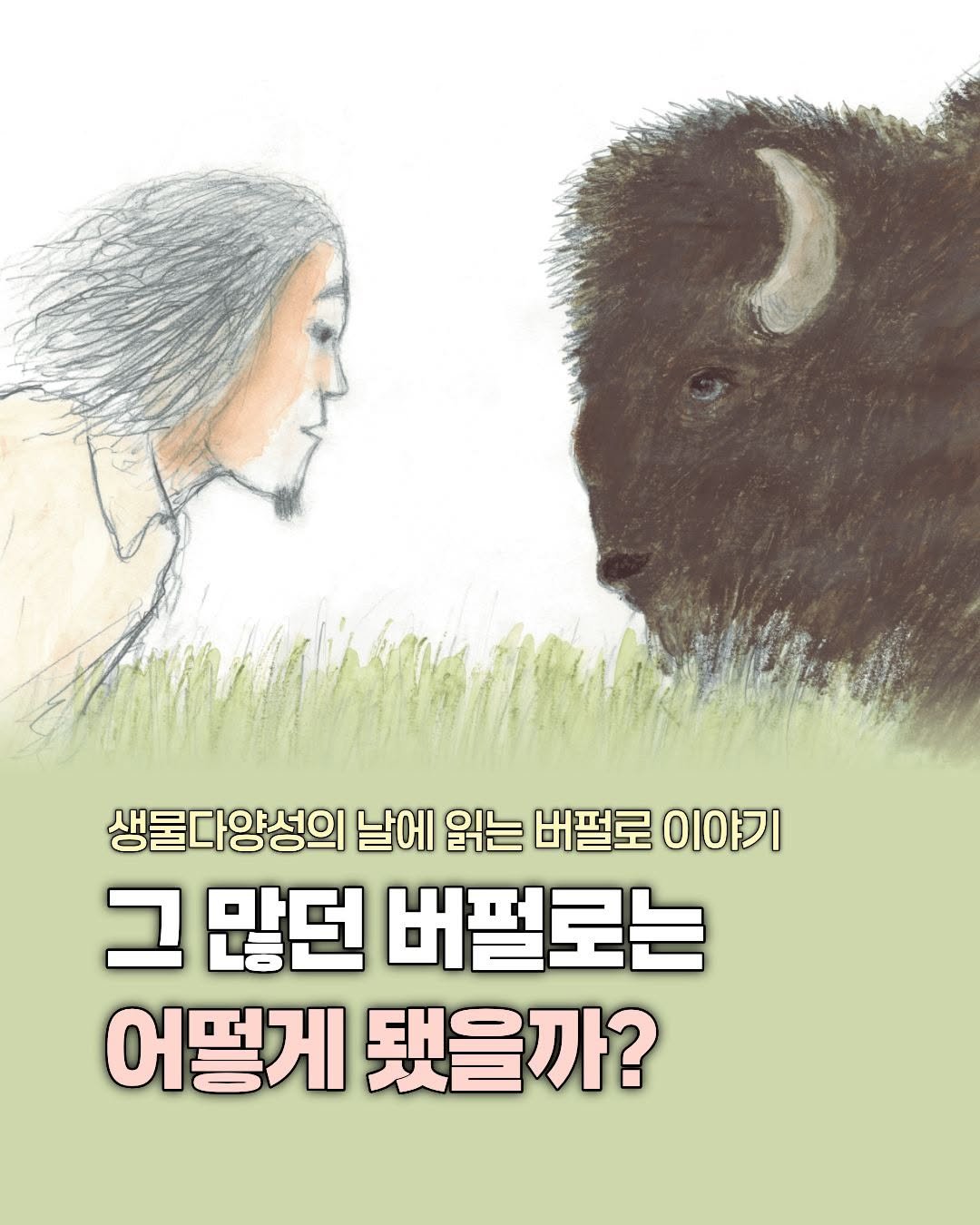 mirae_ibooks 게시물 이미지: 5월 22일은 세계 생물 다양성의 날입니다.🌱
인간의 욕심으로 생명을 잃은 버펄로...