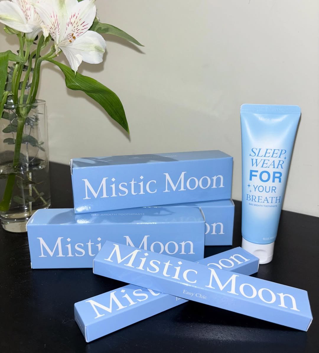 Photo by Mistic Moon (미스틱문) on November 10, 2025. May be an image of one or more people, makeup, hair product, lotion, hand cream and text.