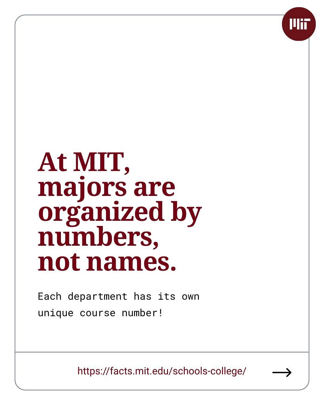 Photo by MIT on November 05, 2025. May be a graphic of ‎poster, magazine and ‎text that says '‎הויו At MIT, majors are organized by numbers, not names. Each department has unique course number! its own https://at.titic/scboosolol‎'‎‎.