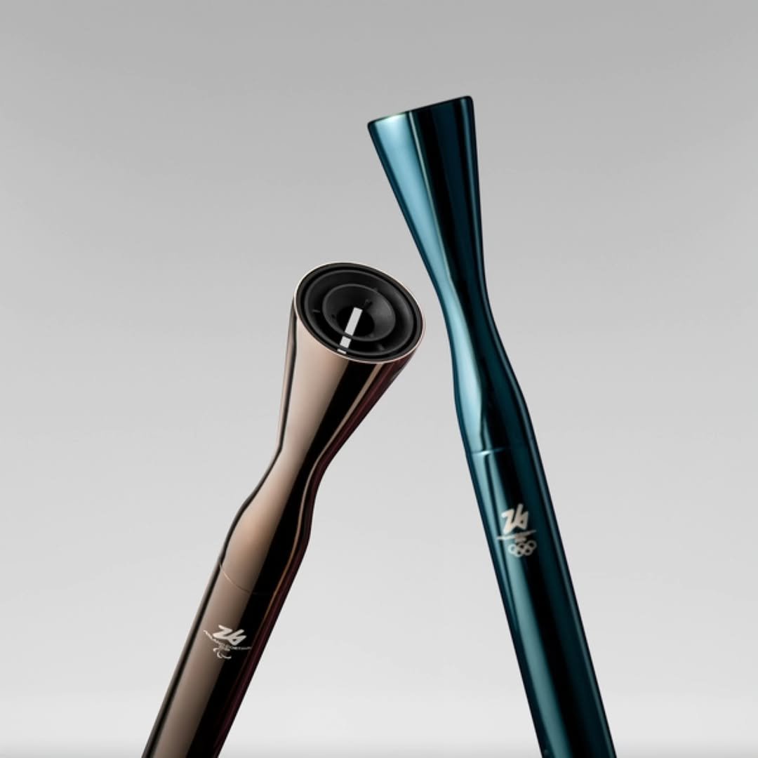 The torches for the 2026 winter Olympic Games and Paralympic Games.