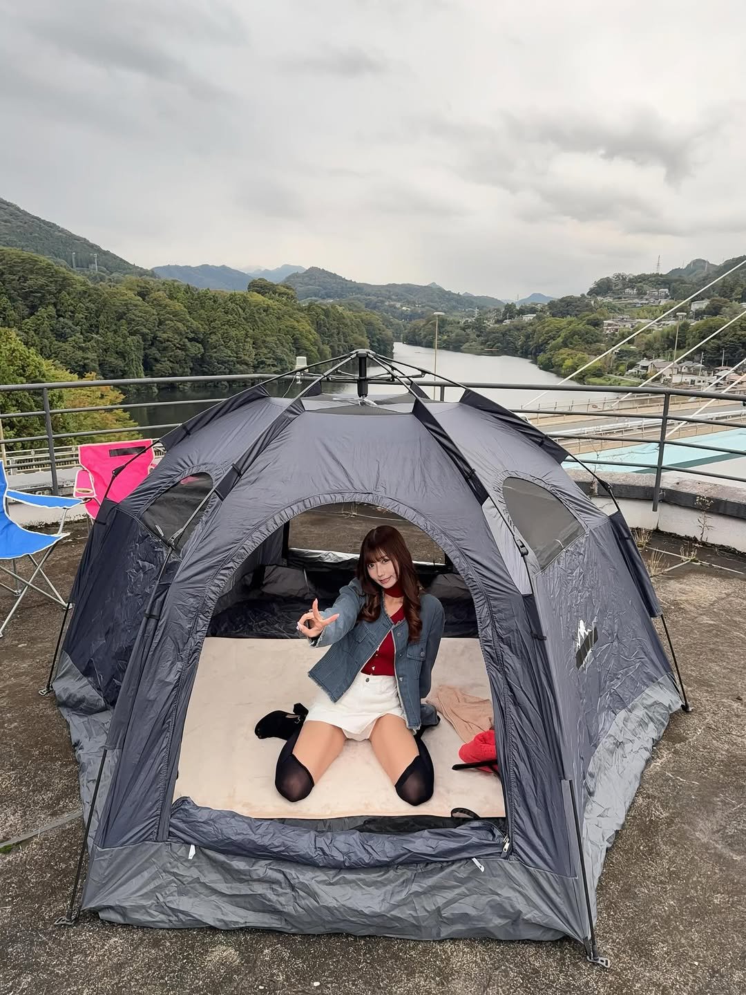Photo by 逢沢みゆ（本物） on October 23, 2025. May be an image of campsite, outdoors and text.