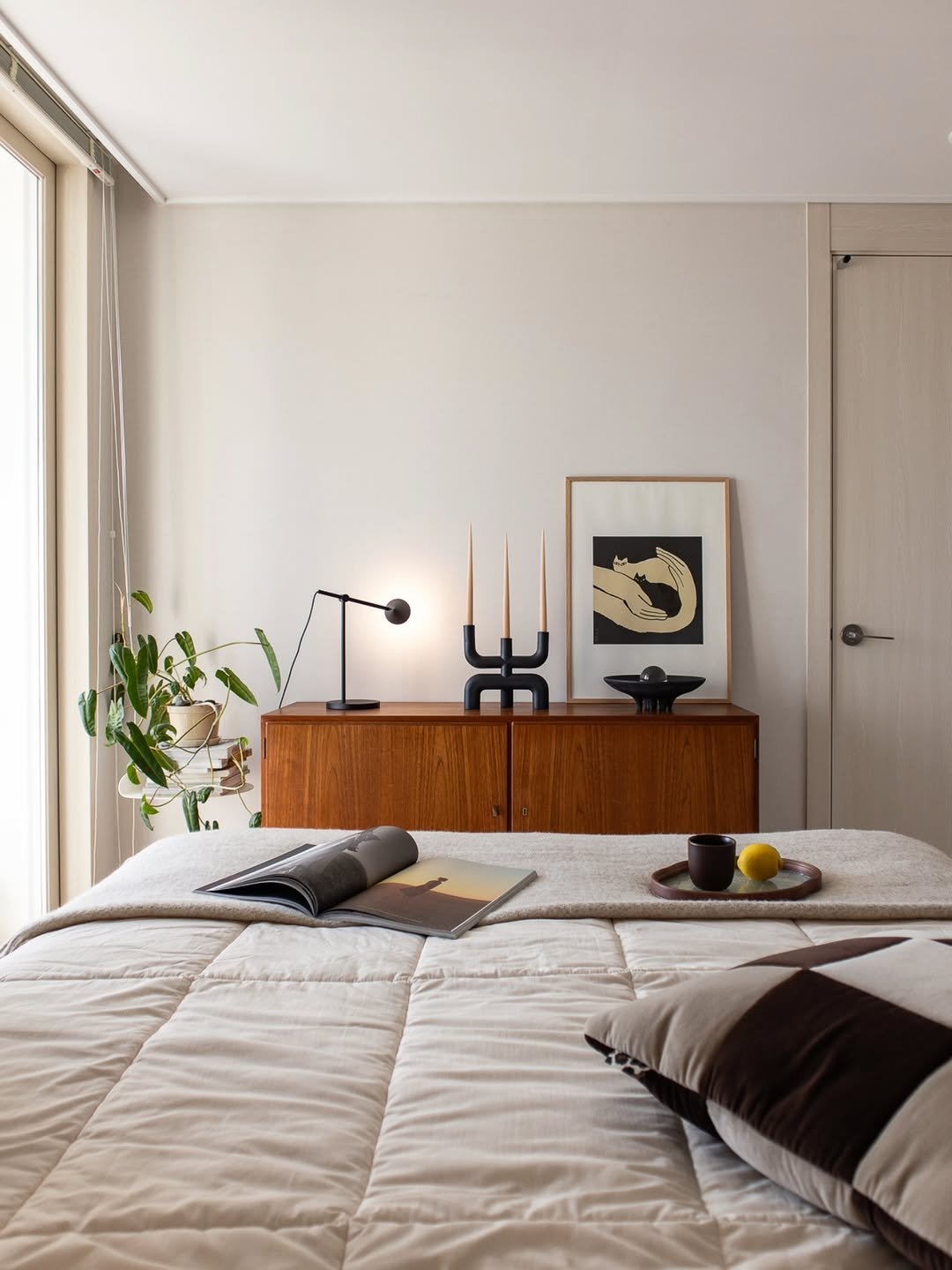 Photo shared by Megan | 메건's home on December 23, 2025 tagging @nordicnest.kr, and @101cph. May be an image of bed, mattress, headboard, indoors, bedroom and text.