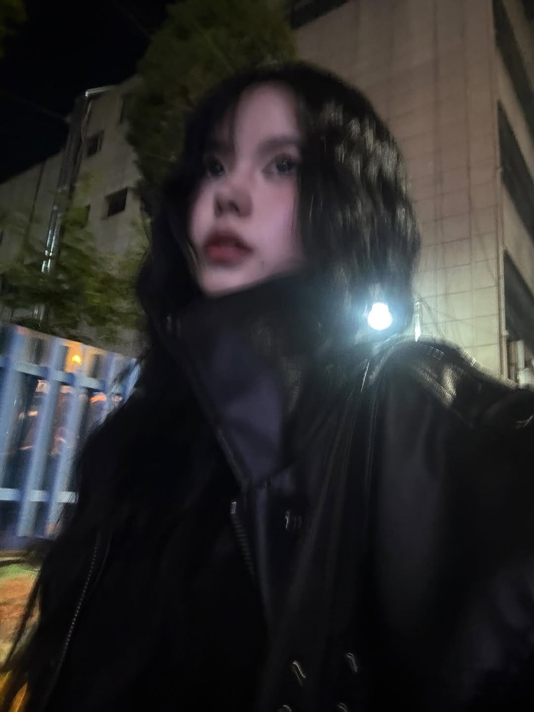 Photo by Hyebin Kim on October 29, 2025. May be an image of one or more people, hair, duffle coat, parka, night and text.