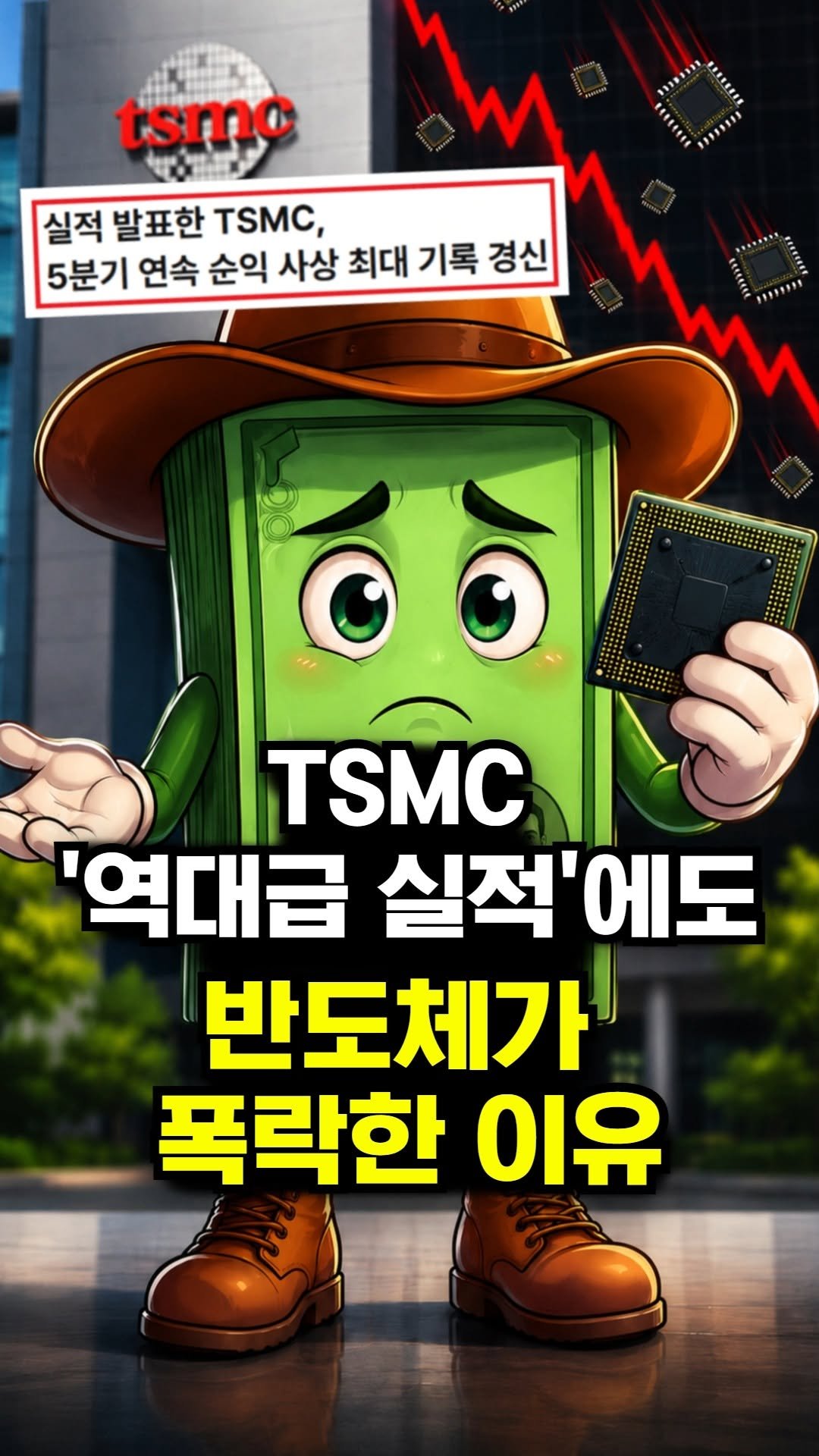 moneyhunter_kr 게시물 이미지: TSMC '역대급 실적'에도 반도체가 폭락한 이유