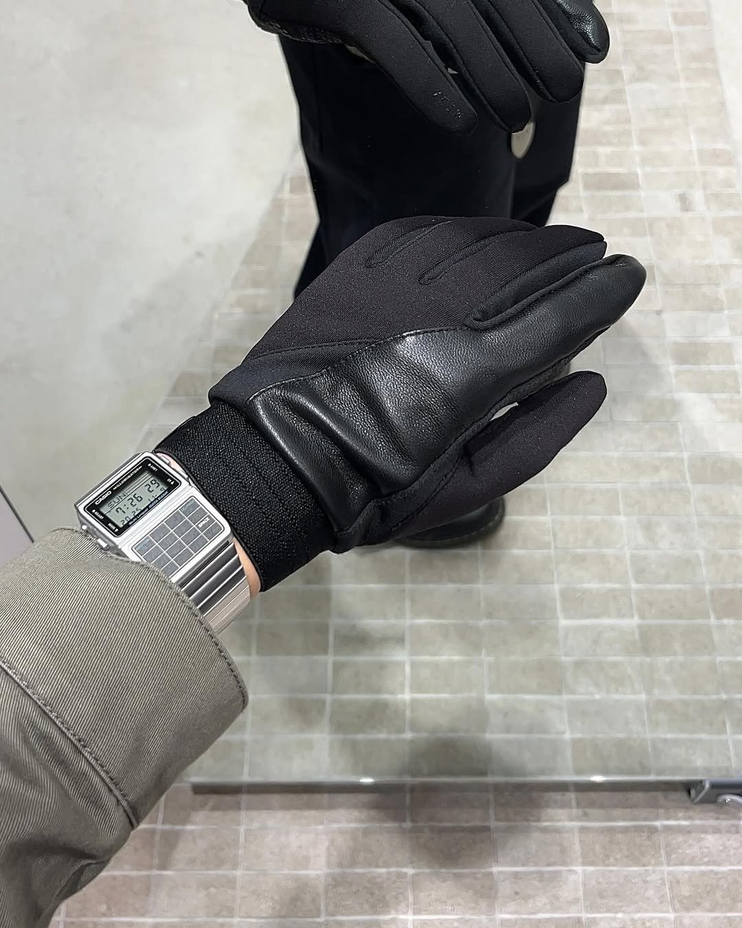 Photo by 민 서 on November 24, 2025. May be an image of wrist watch, leather and text.