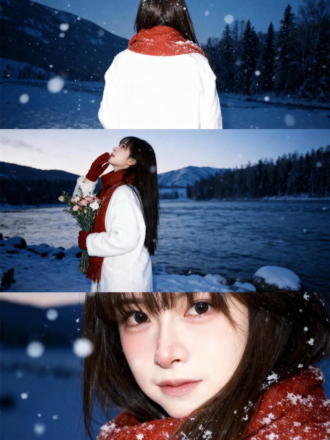 Photo by 무디배디 | 윤달 on October 30, 2025. May be an image of one or more people, hair, goosedown coat, dress, parka, outdoors and text.