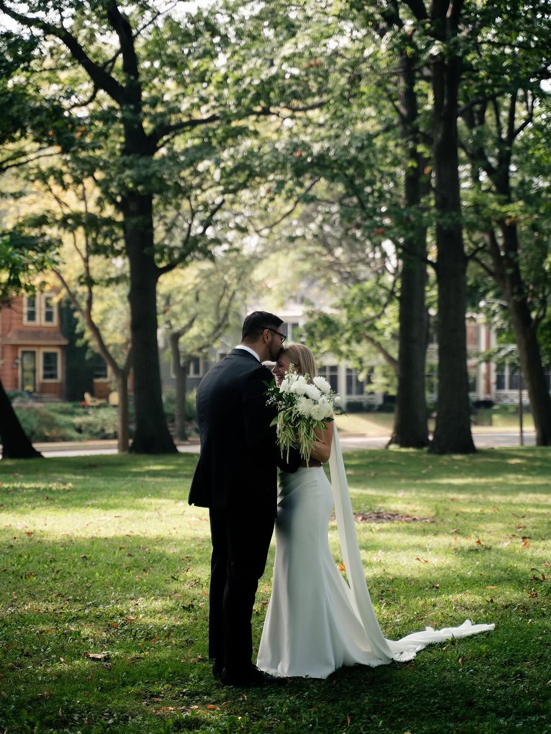 Photo shared by Oswaldo Cepeda on September 30, 2025 tagging @amelia_marie4. May be an image of 2 people, people kissing, wedding and text.
