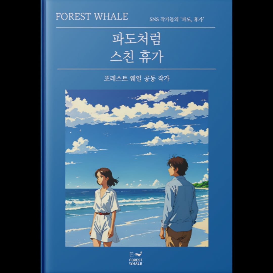 Photo by 문병열, 글 on July 01, 2025. May be an image of 2 people and text that says 'FORESTWHALE SNS S.NS작가들의' 작가들의 '파도, 휴가' FOREST FORESTWHALE WHALE 파도처럼 스친 스친휴가 휴가 포레스트웨일공동작가 포레스트 웨일 공동 작가 FOREST WHALE'.