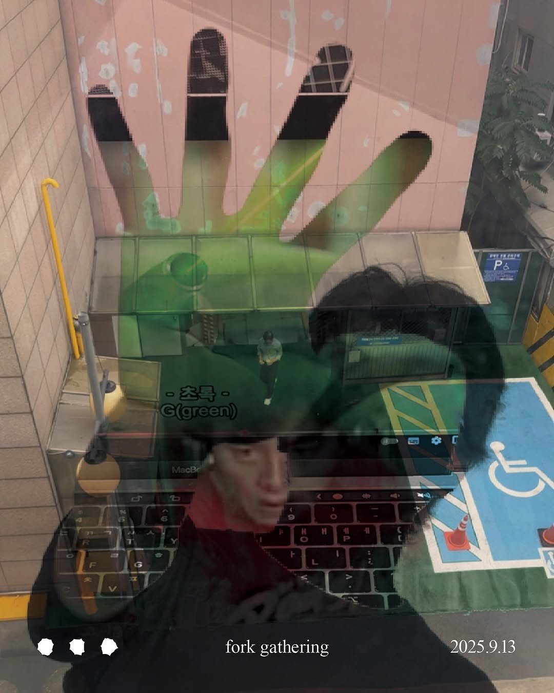 Photo shared by Moonsick Gang on September 11, 2025 tagging @wegee.eui, and @forkkrof. May be an image of 1 person, phone, screen and text that says 'PLILESM P fork gathering 2025 2025.9.13'.