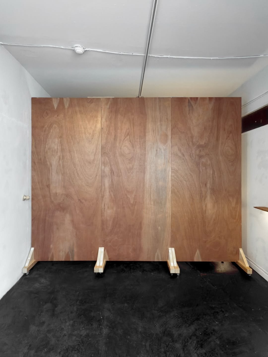 Photo by Moonsick Gang on September 21, 2025. May be an image of pegboard, woodwork, sliding door and text.