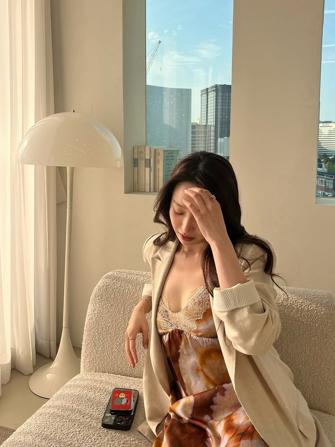 Photo by 문예원 in 179 ART Studio. May be an image of 1 person, slip and sleepwear.