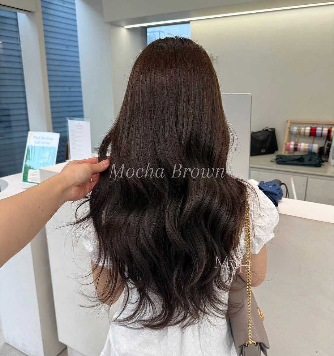 Photo by 모쉬 디자이너 냔 | 강남미용실 블랙빼기 브라운염색 백금발 in 강남 (Gangnam). May be an image of 1 person, braids, long hair and text.