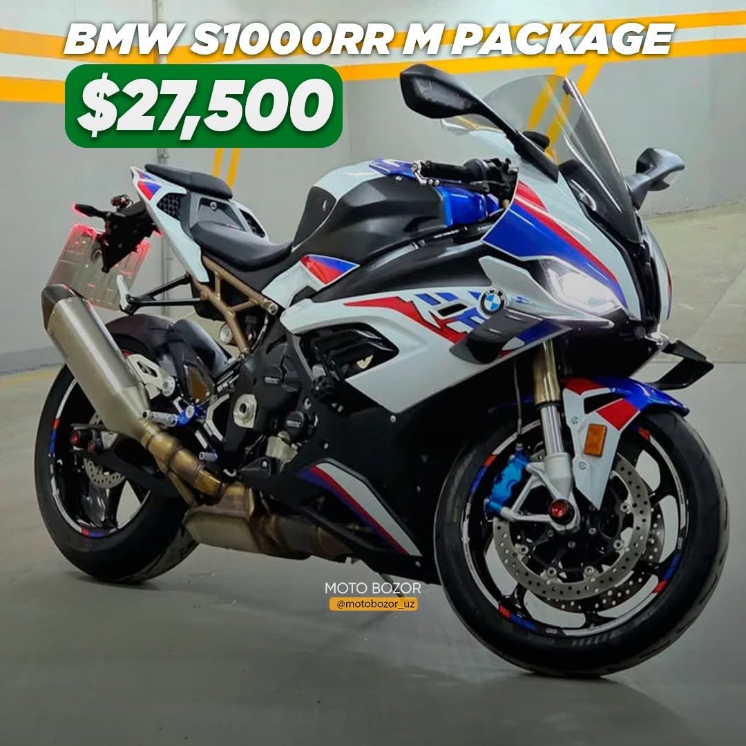 Photo by Moto savdo on September 28, 2025. May be an image of motorcycle and text that says 'S1000RR 1000RRMPACKAGE $27,500 6 pa Fg MOTO MOTOBOZOR BOZOR @motobozor_uz'.