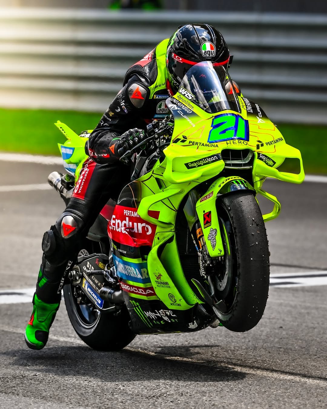 Photo shared by MotoGP™ on February 18, 2026 tagging @vr46racingteam, and @frankymorbido. May be an image of racing vehicles, motorcycle, helmet and text.