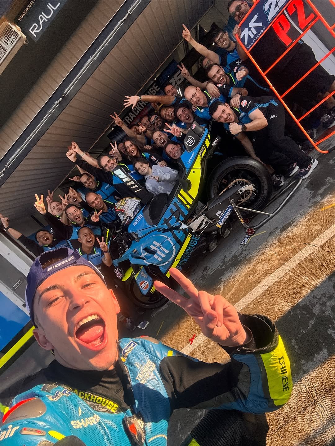 Photo by Trackhouse MotoGP in Circuit Ricardo Tormo with @motogp, @raulfernandez_25, and @teamtrackhouse. May be an image of racing vehicles, buggy, helmet and text.