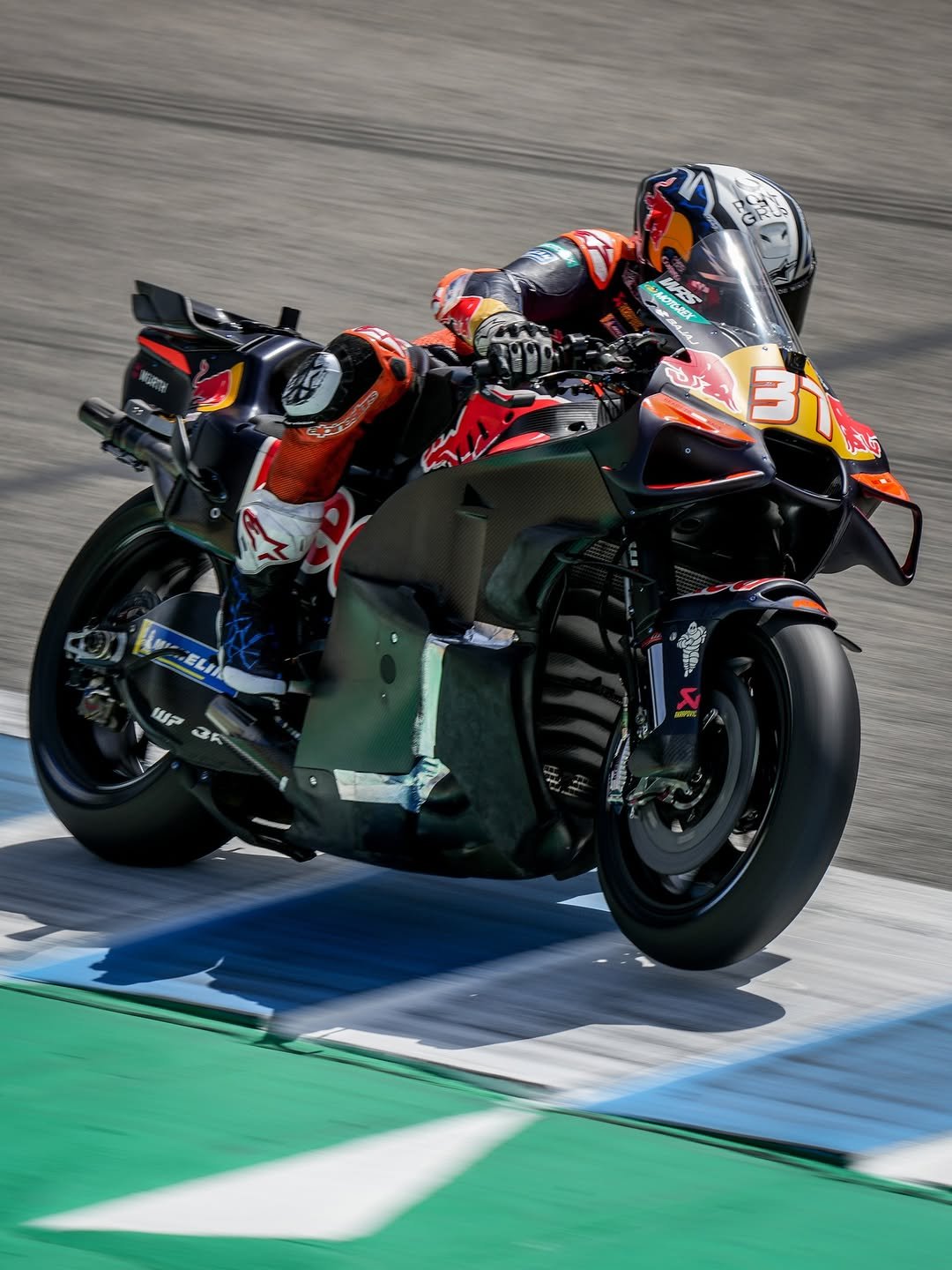 Photo shared by MotoGP™ on April 27, 2026 tagging @ktmfactoryracing, and @37pedroacosta. May be an image of racing vehicles, motorcycle, helmet and text.