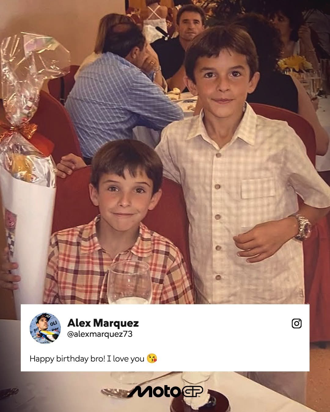 Photo by MotoGP™ on February 17, 2026. May be an image of child and text that says 'OLI Alex Marquez @alexmarquez73 Happy birthday bro! Ι love you notOGP'.