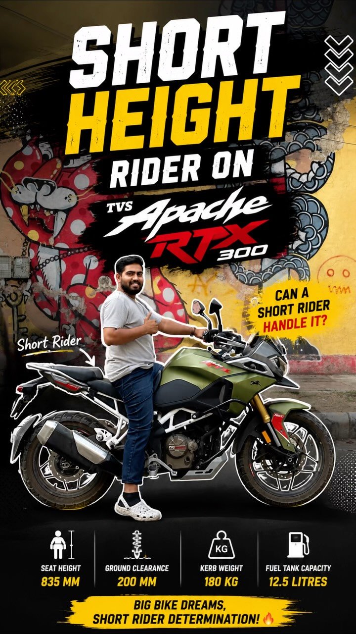 motoring_daily 게시물 이미지: TVS Apache RTX 300 Seat Height Review...