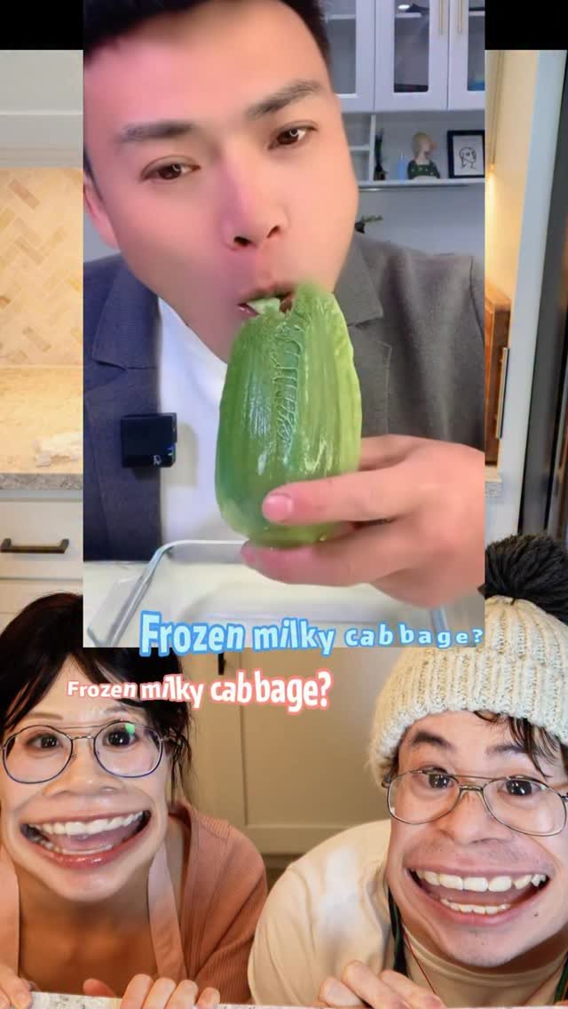 ms_shi_mr_he 게시물 이미지: Frozen milky cabbages 🥬🧊 #ice #foodasmr #snack...