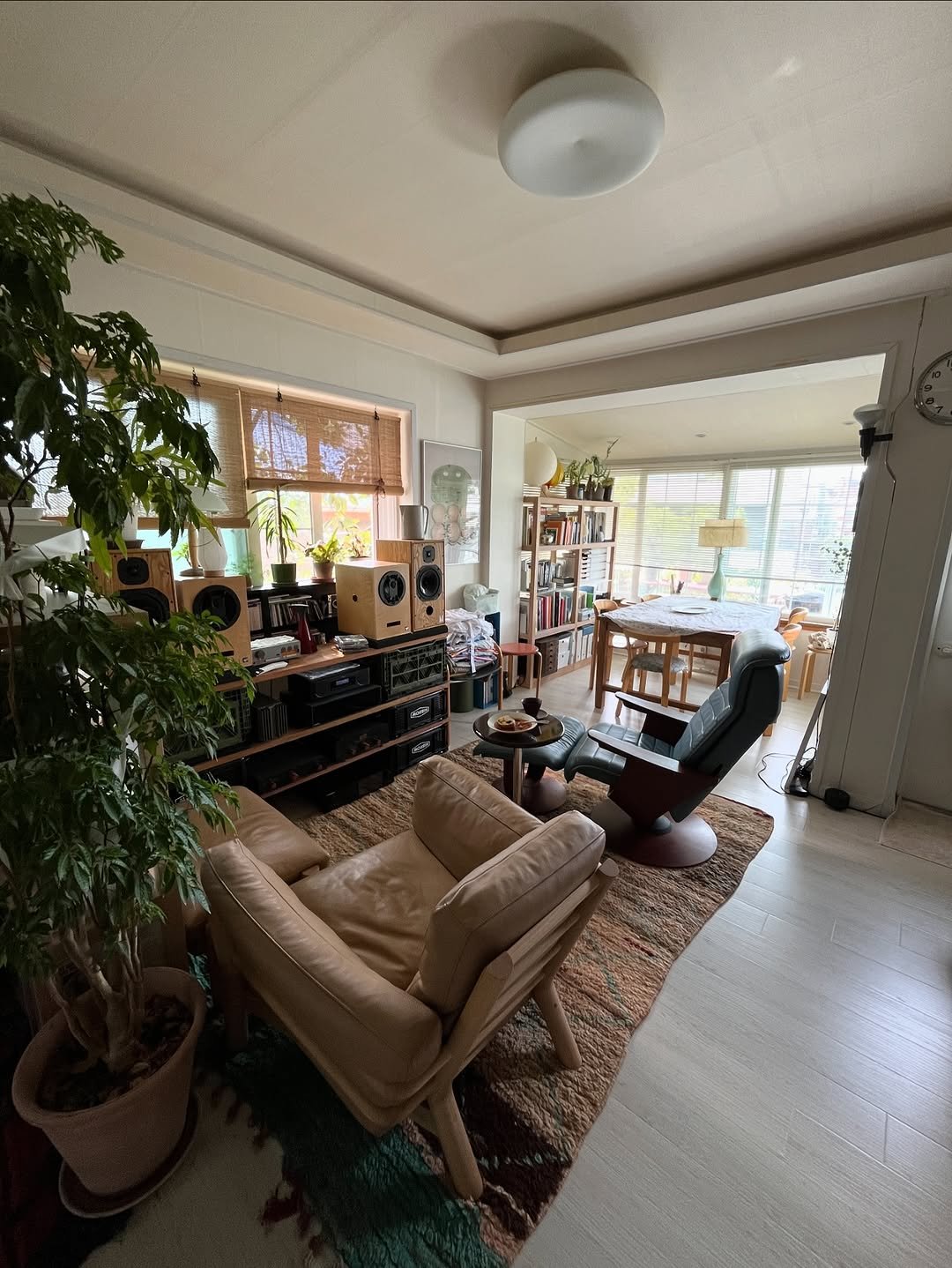 Photo by MUGUASU 무과수 on September 21, 2025. May be an image of sofa, house plant, living room, indoors and text.