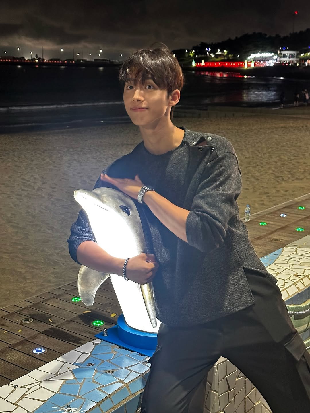 Photo by 조명식 on August 06, 2025. May be an image of 1 person, lego, night and text.