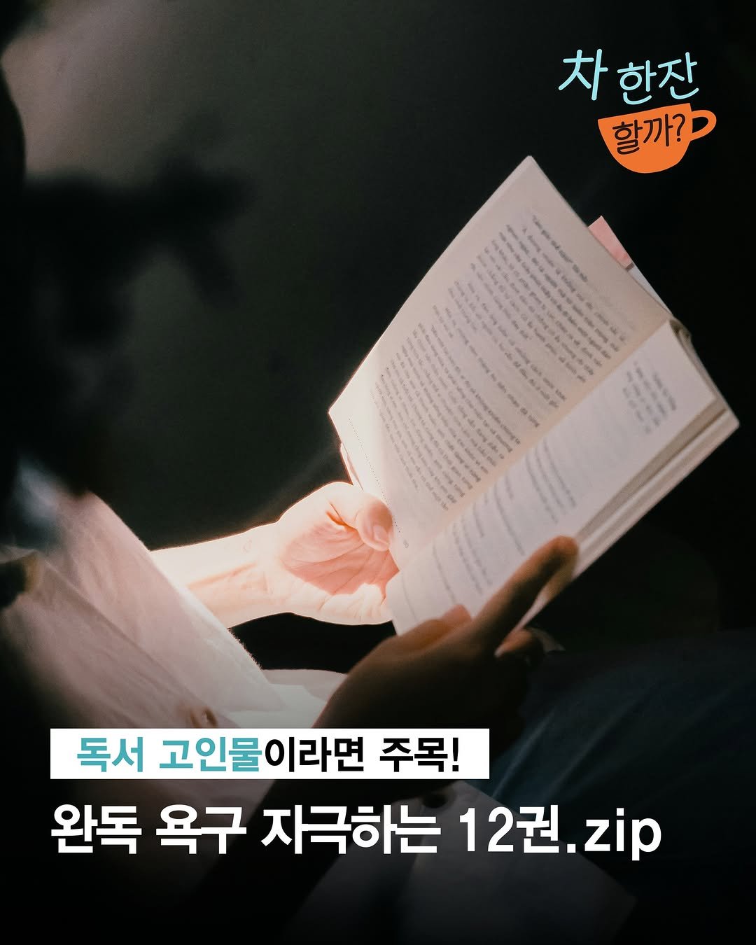Photo by 문학동네 공식 인스타그램 on February 13, 2026. May be an image of book and text that says '차한잔 할까?? 독서 고인물이라면 주목! 완독 욕구 자극하는 12권. 12권.zp zip'.