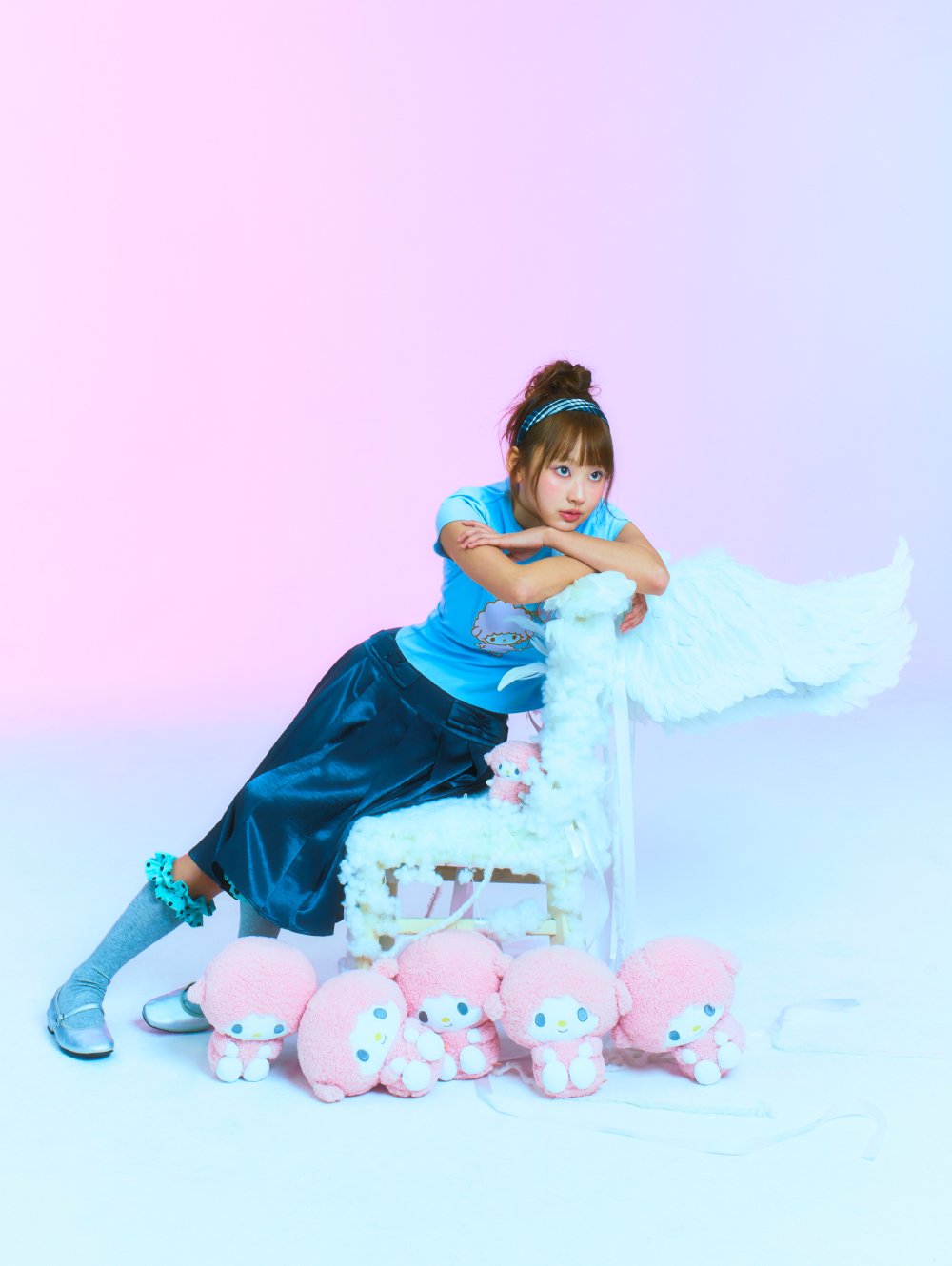 Photo shared by MUON on April 05, 2026 tagging @sanrio_kr, and @_tuomio. May be an image of one or more people, makeup, costume and text.