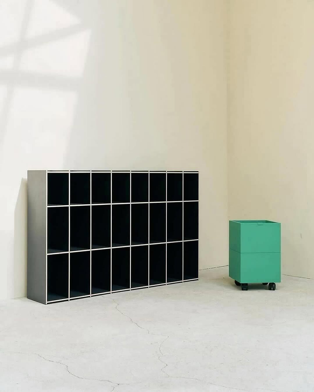 Photo by MUTOMO ART PROJECT in MUTOMO ART PROJECT. May be an image of credenza, armoire, rack and text.
