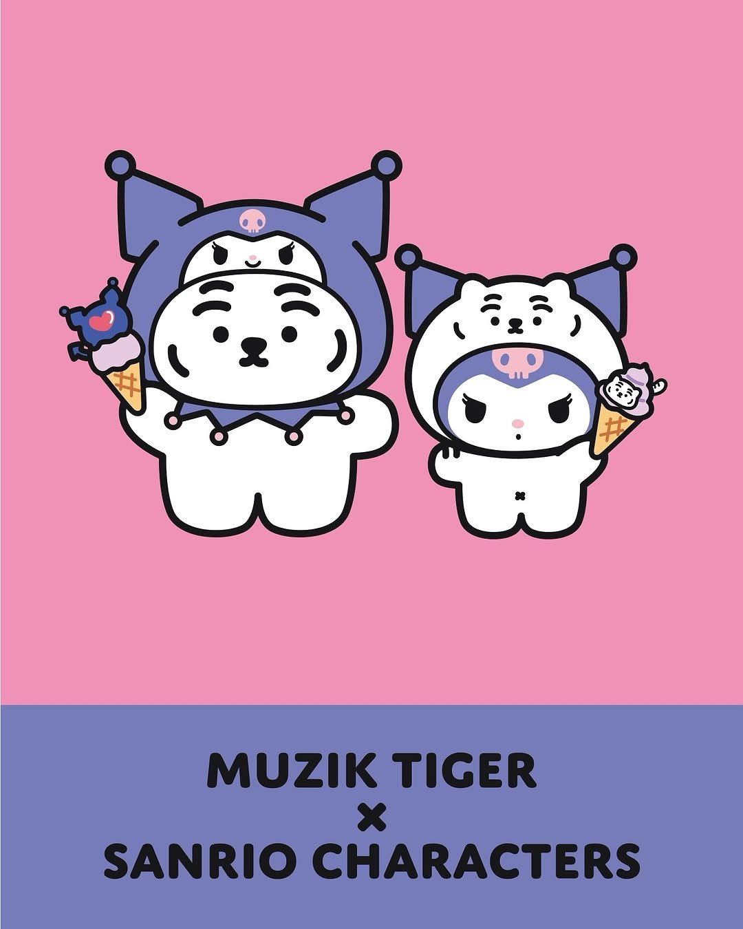 Photo shared by MUZIKTIGER 무직타이거 on October 21, 2025 tagging @muziktiger, and @sanrio_official_jp. May be an illustration of poster and text that says 'MUZIK TIGER SANRIO CHARACTERS'.