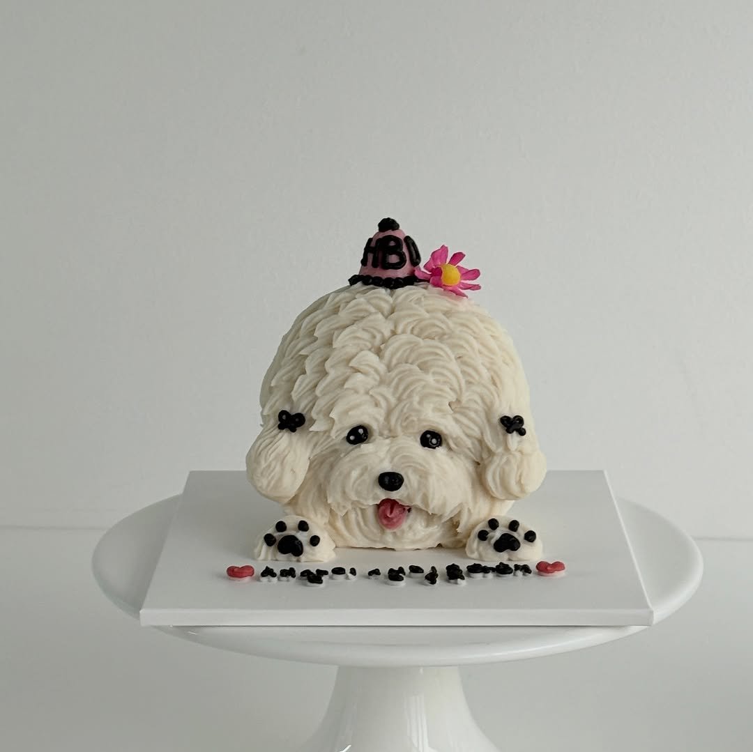 Photo shared by 앤디어 |강아지케이크  | 서울강아지케이크클래스 | 서울강아지케이크 on December 07, 2025 tagging @n.dear_ing. May be an image of cake, whipped cream and text.