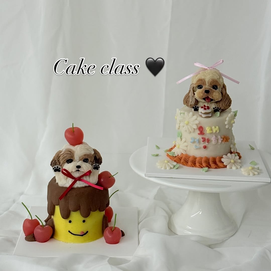 Photo shared by 앤디어 |강아지케이크  | 서울강아지케이크클래스 | 서울강아지케이크 on January 11, 2026 tagging @n.dear_ing. May be an image of wedding cake, fruitcake and text.