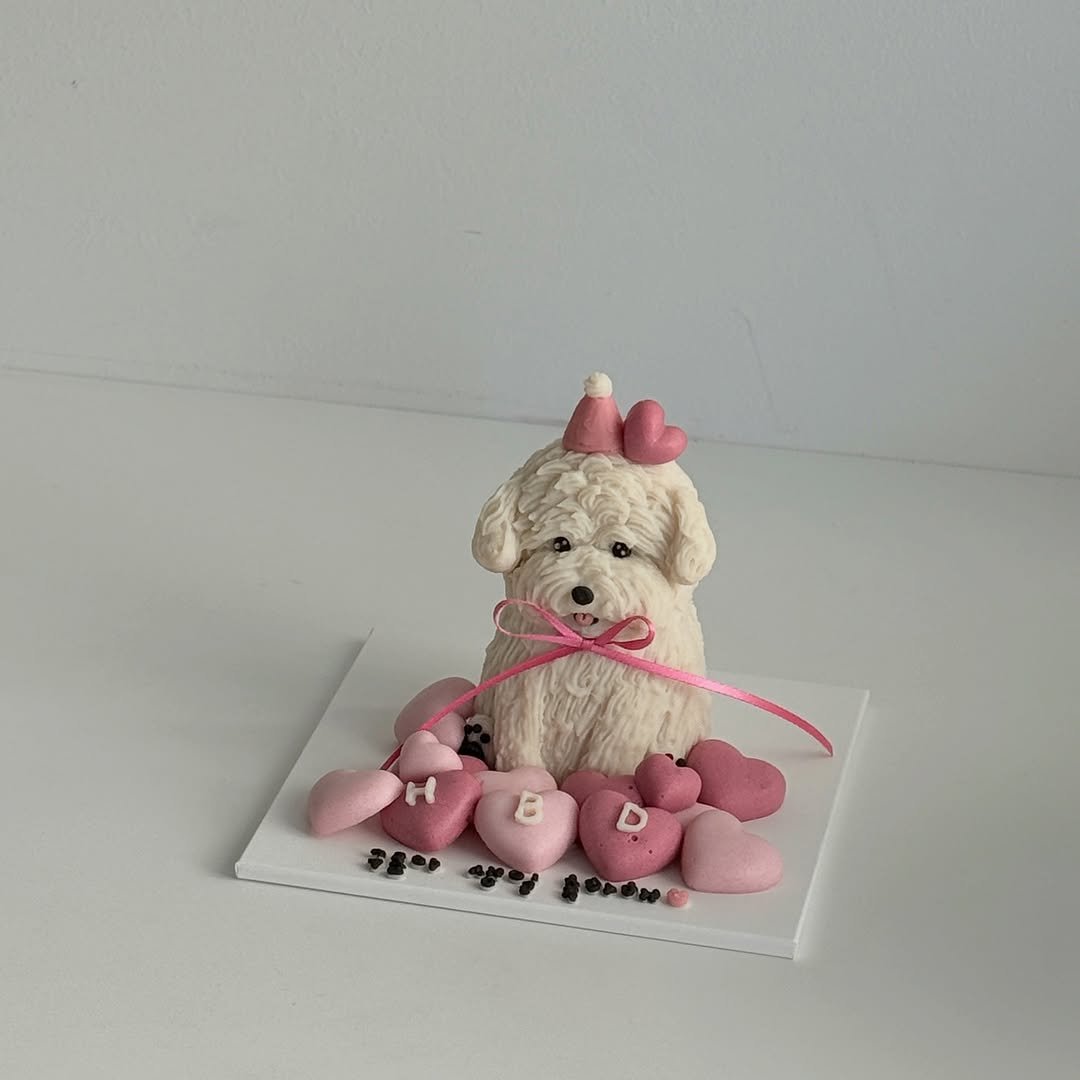 Photo shared by 앤디어 |강아지케이크  | 서울강아지케이크클래스 | 서울강아지케이크 on November 29, 2025 tagging @n.dear_ing. May be an image of cake, toy, candle, marshmallow and text.