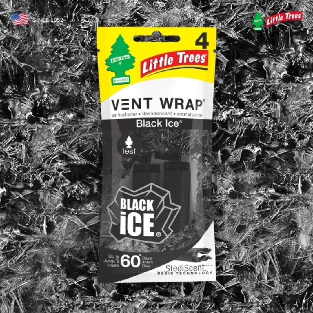 Photo by (주)엔공구 N09 on September 27, 2025. May be an image of text that says 'SINEE 1952 Little LitleTrees Trees LitOon LUIMie Trem 4 Little Trees Syact1a50 VENT VENTWRAP WRAP air freshener désodorisant aromatizante Black Ice® test BLACK İCE ® ® Hasta 60 Days Jours Dias ಗరవಿ StediScent." RESIN HESINTECHNOLOGY ECHNOLOGY'.