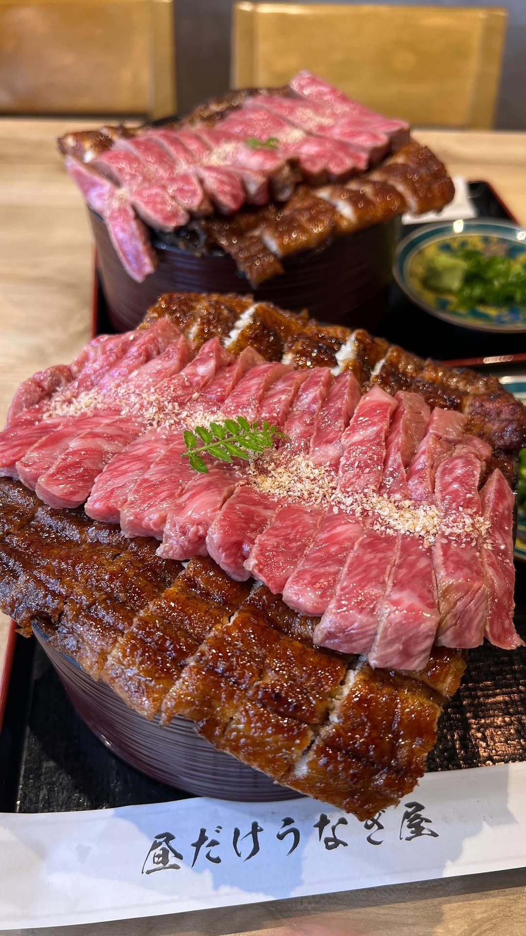 nagoya_meshi_ 게시물 이미지: 特選和牛&鮮度抜群鰻の【特選和牛うなぎ櫃まぶし】
□食べたもの
◯...