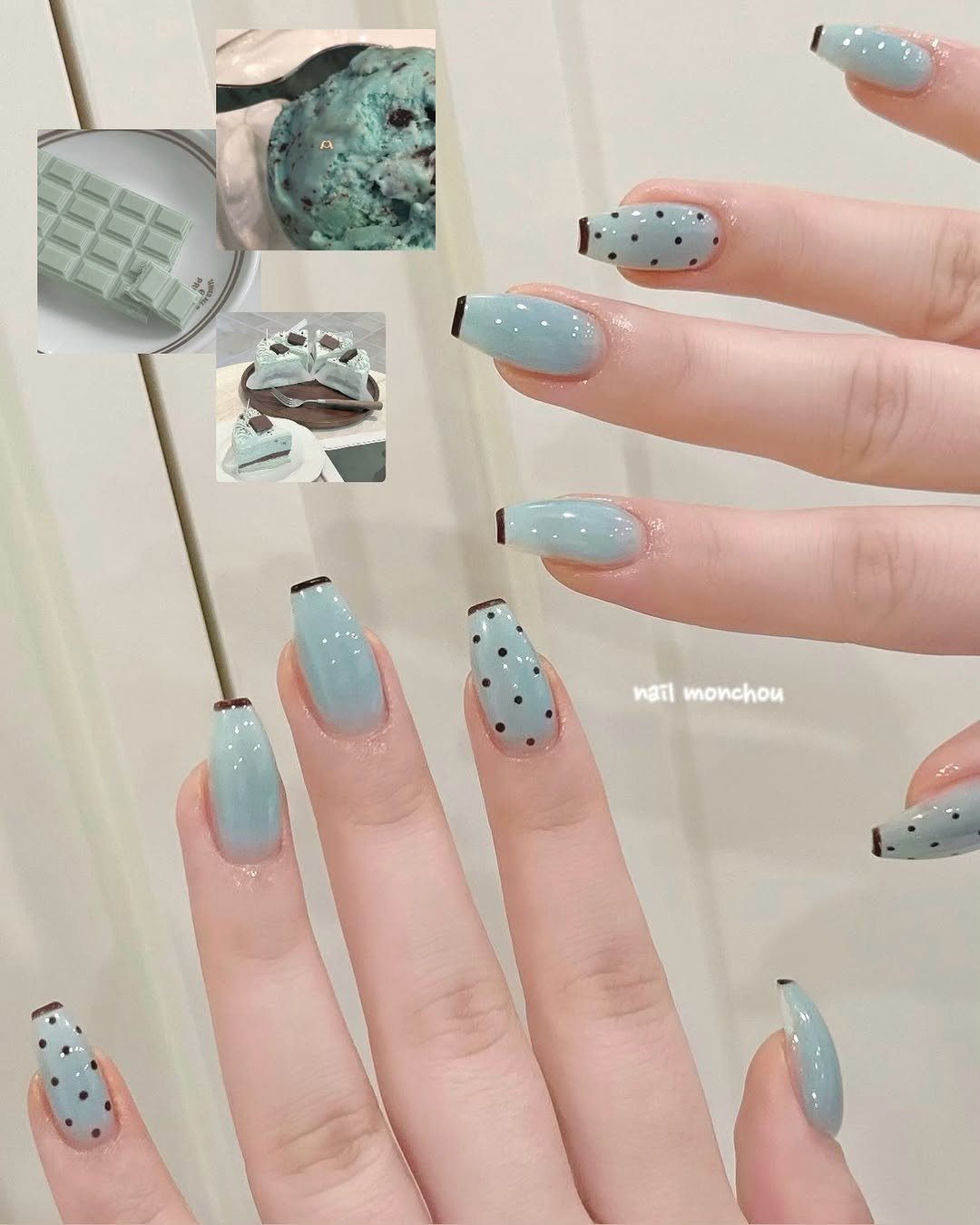 Photo by 인계동네일•수원네일•수원시청네일 | 네일몽슈 🦢🤍 in Suwon, South Korea. May be an image of one or more people, fingernails and text that says 'nail nailmonchou monchou'.