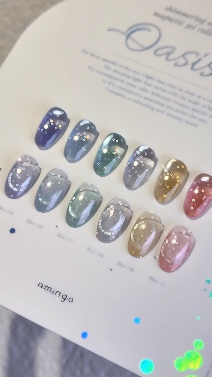 naildiary0 게시물 이미지: 맑은 물 위에 햇살이 반짝이는 느낌🩵✨

은은하게 퍼지는 자석광이
각도마다 분위기를...