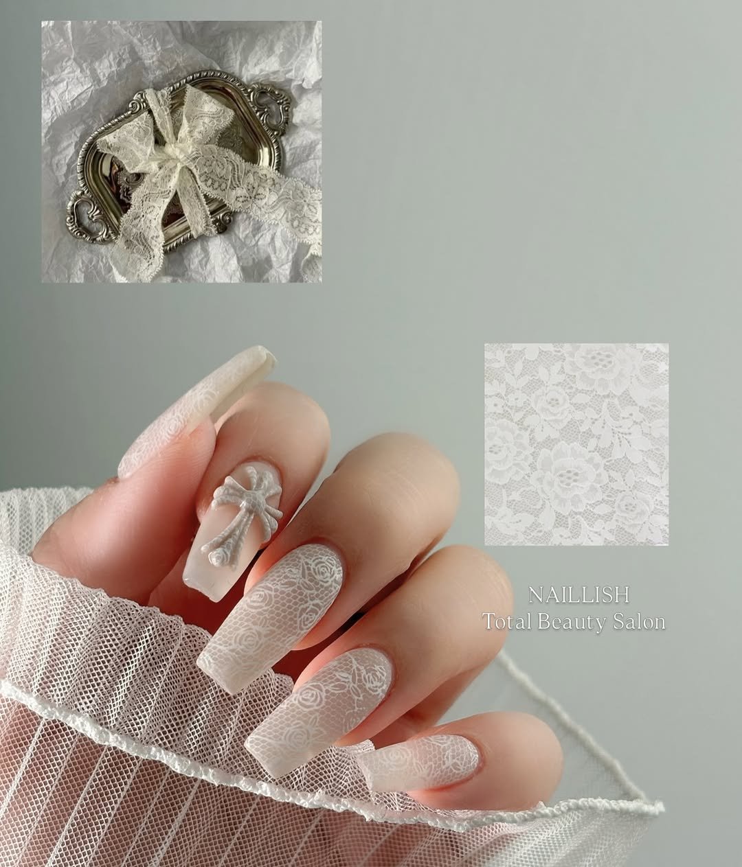 Photo by 네일리쉬[일산네일• 라페스타네일•장항동네일] in 일산라페스타. May be an image of one or more people, fingernails, lace and text that says 'NAILLISH Total TotalBe TotalBeaulySa Beauly Salon'.