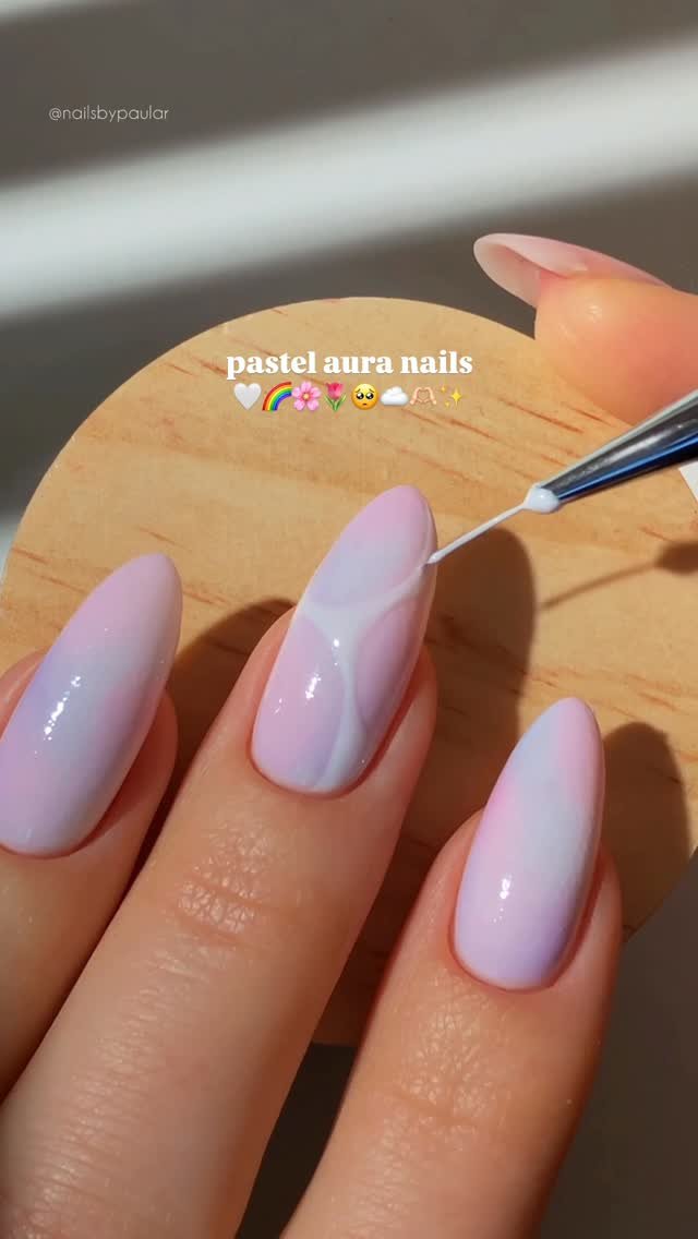 nailsbypaular 게시물 이미지: pastel aura nails! 🤍💕🌷🌈
a super pretty...