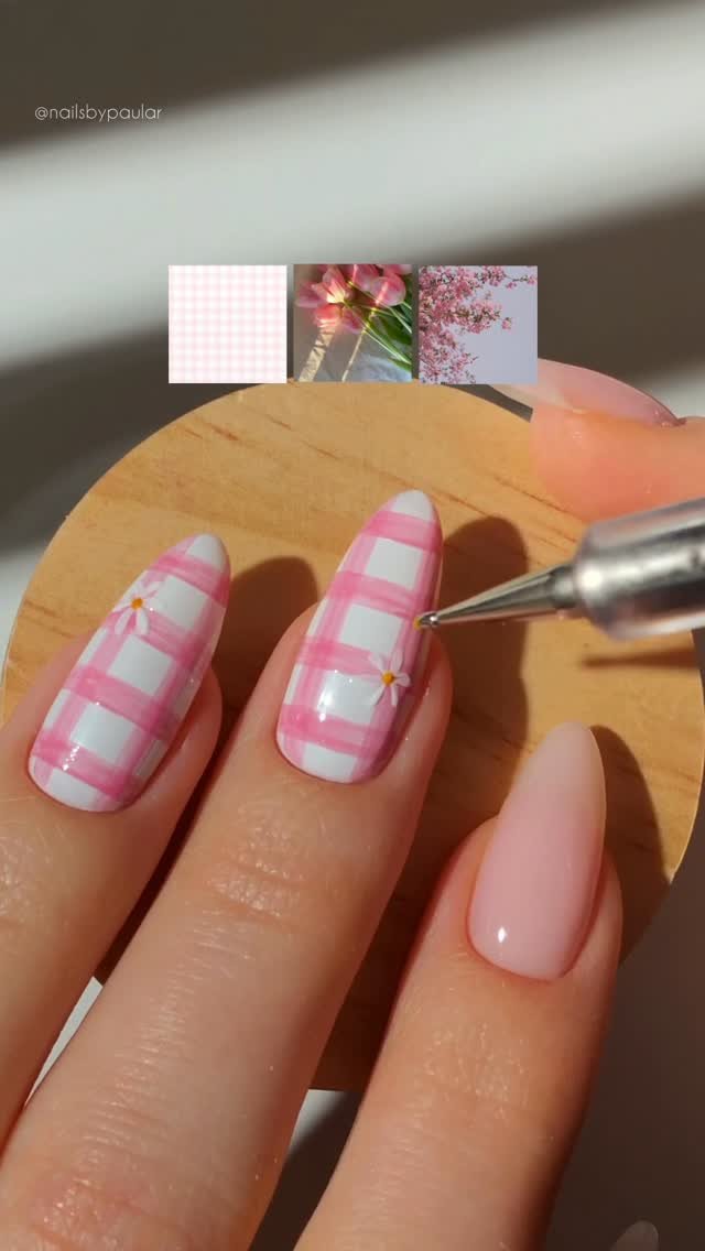 nailsbypaular 게시물 이미지: pink plaid nails! 🩷🌷🌸🥹
a cute spring nail...