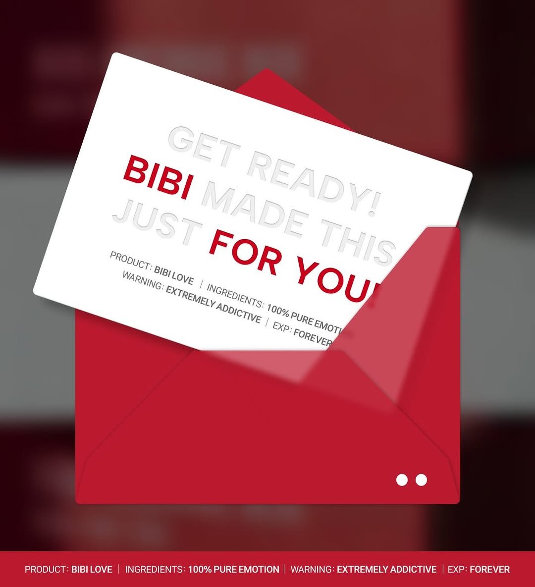 Photo by 비비 on December 15, 2025. May be a graphic of magazine, card, poster and text that says 'GET BIBI JUST MADE READY! READY! PRODUCT: THIS WARNING: BIBILOVE FOR YOU EXTREMELY INGREDIENTS: 100% ADDICTIVE 100%PUREEMOT! EXP:FOREVER EXP: PURE FOREVER EMOTИ PRODUCT: BIBI BIBILOVE INGREDIENTS: 100% 00%PUREE PURE EMOTION WARNING: EXTREMELY ADDICTIVE EXP: FOREVER'.