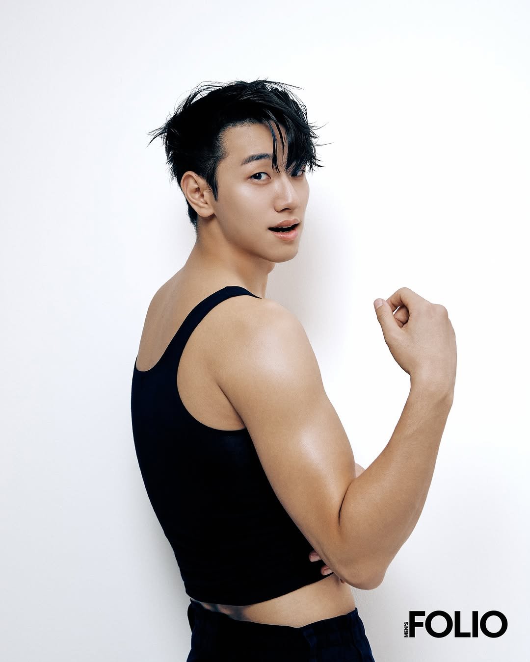 Photo shared by MEN’S FOLIO Singapore on October 08, 2025 tagging @dolcegabbana, and @nam_yoonsu. May be an image of 1 person, hair and text.