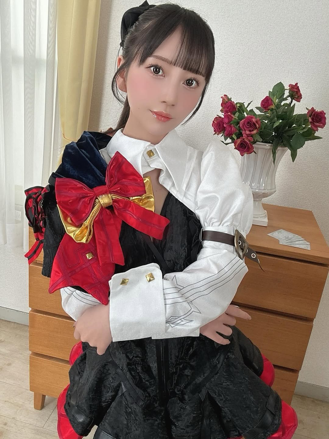 Photo by 七沢みあ on April 06, 2026. May be an image of dress, costume, doll and text.